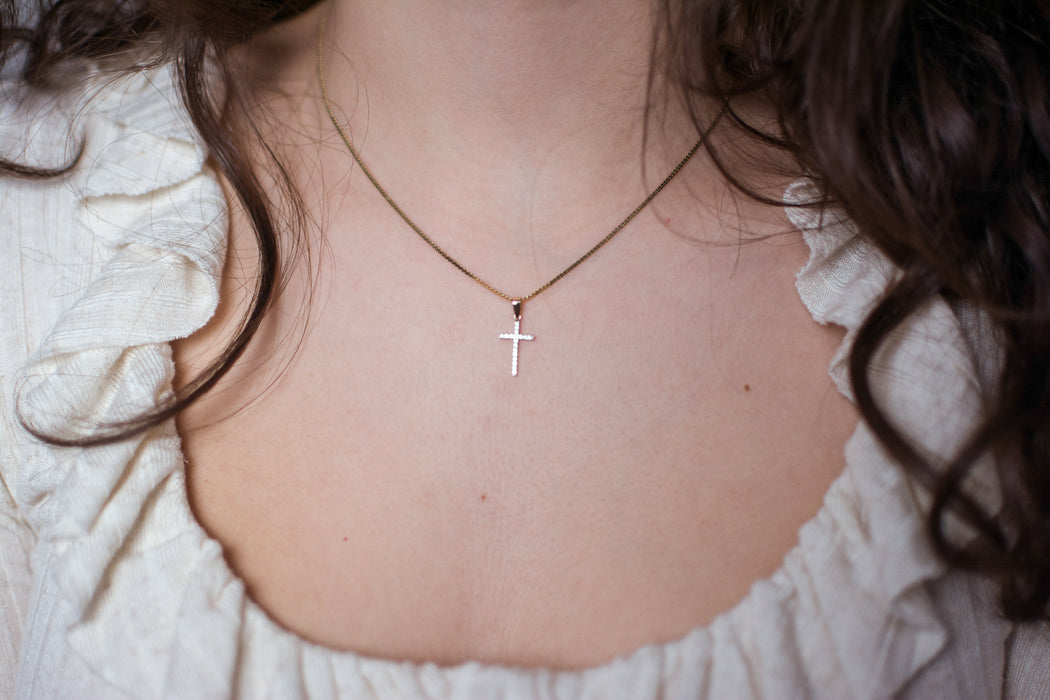 Amazon.com: Cherished Moments Girl's 14K Gold-Plated Sideways Horizontal Cross  Necklace for First Communion Gift, 14 inch : Clothing, Shoes & Jewelry